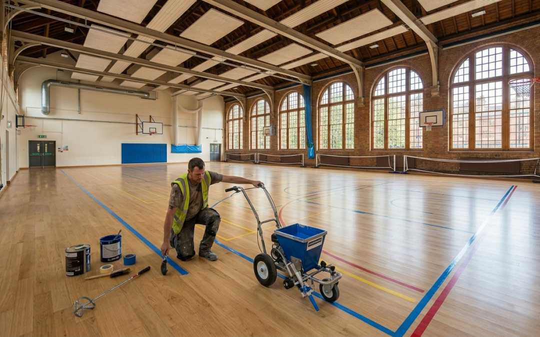 School Hall Line Marking in Tottenham N17