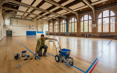 School Hall Line Marking in Tottenham N17